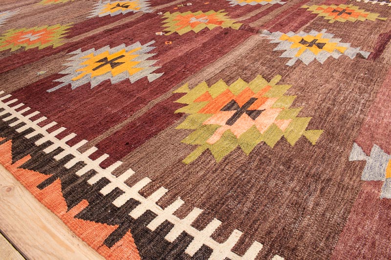 9993 Turkish Vintage Isparta Kilim Rug 182x339cm (5.11 X 11.1ft)