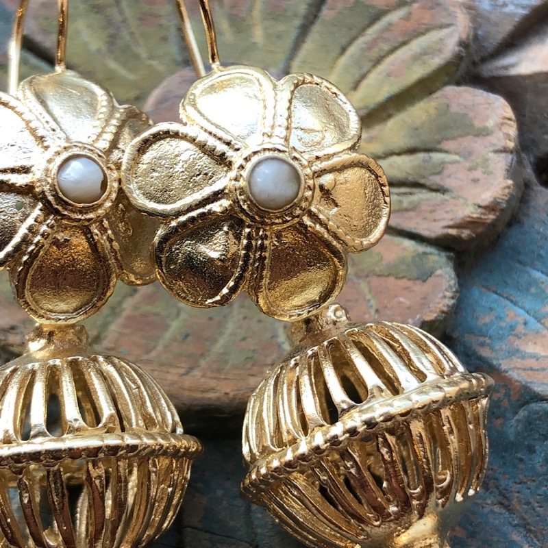 (AE219) Ottoman Design Earrings 60mm x 20mm