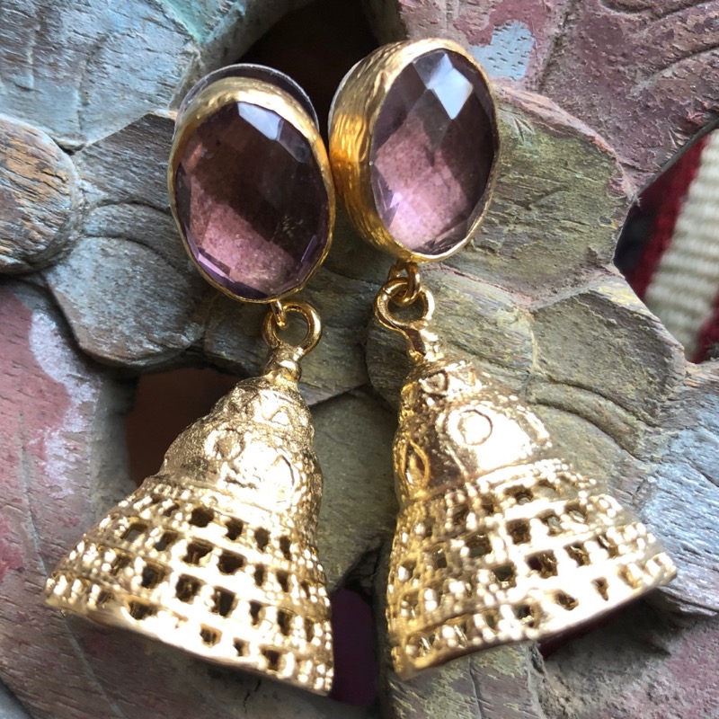 (AE257) Ottoman Design Earrings 40mm x 20mm