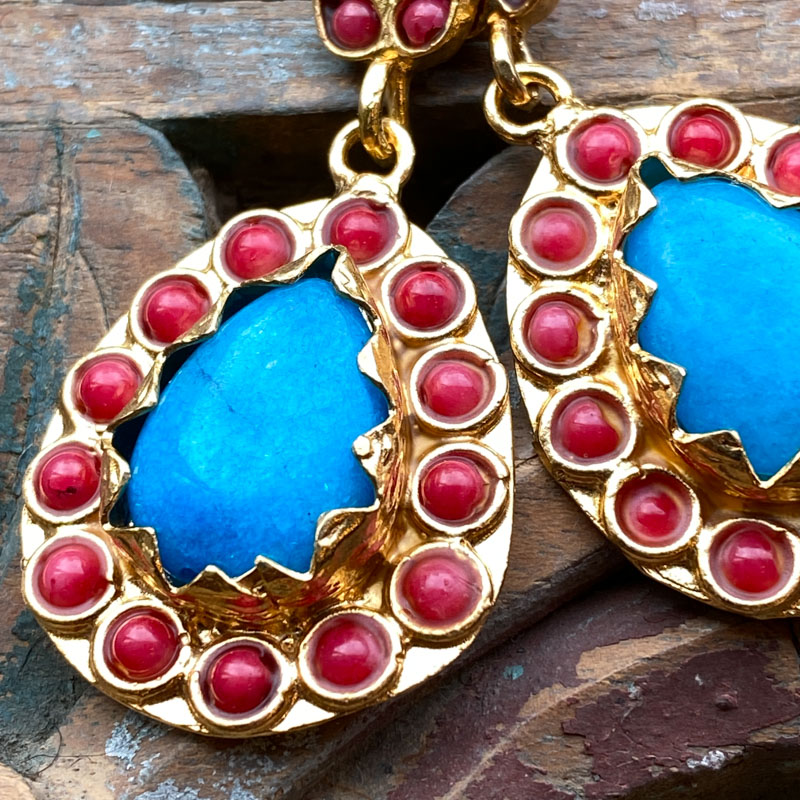 AE304 Ottoman Design Earrings 55mm x 25mm