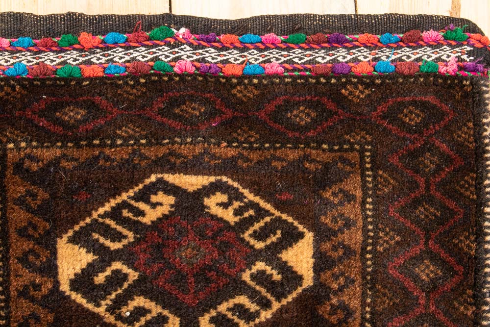 CC1421 Tribal Afghan Baluch Carpet Cushion Cover 38x42cm (1.3 x 1.4½ft)