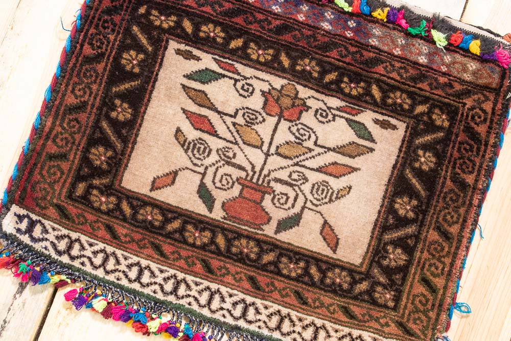 CC1430 Tribal Afghan Baluch Carpet Cushion Cover 34x39cm (11 x 1.3ft)