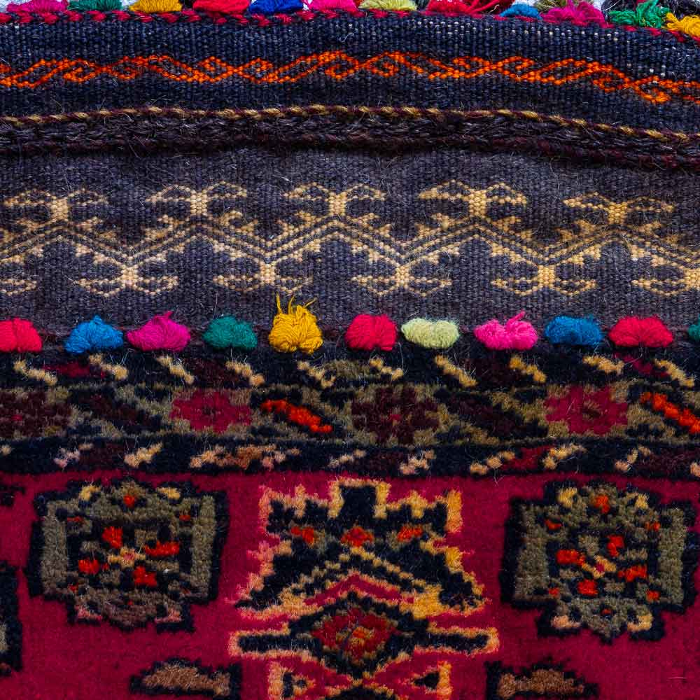 CC1514 Vintage Tribal Afghan Baluch Carpet Cushion Cover  40x40cm (1.3½ x 1.3½ft)