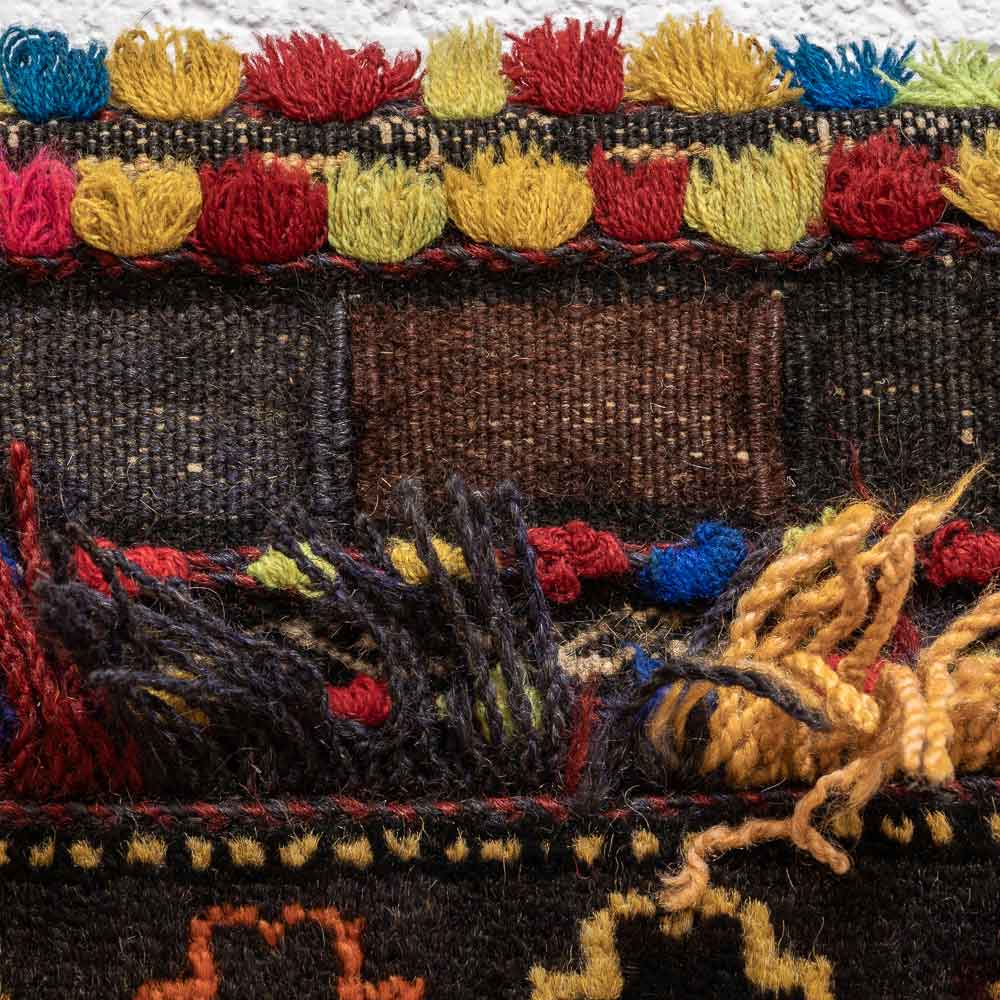 CC1530 Vintage Tribal Afghan Baluch Carpet Cushion Cover 42x44cm (1.4½ x 1.5ft)
