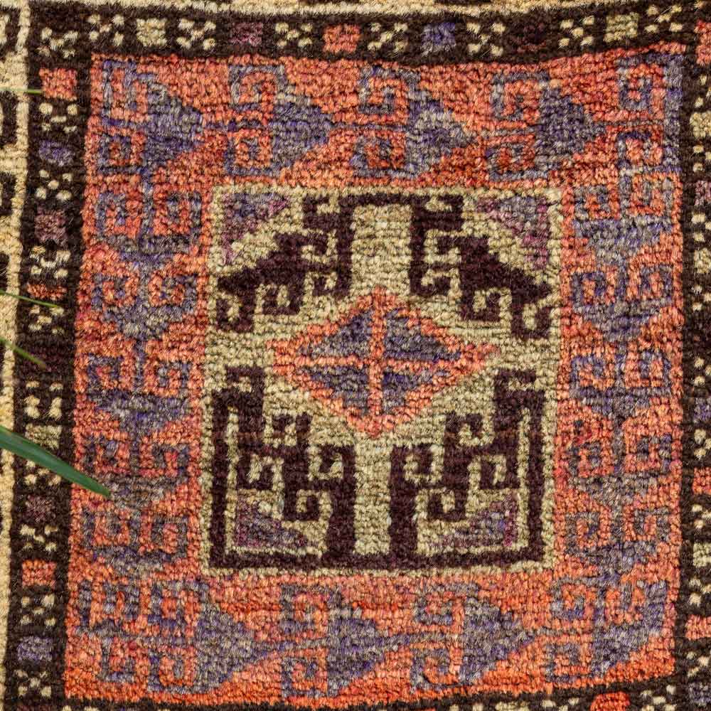 CC1538 Vintage Tribal Afghan Baluch Carpet Cushion Cover 51x53cm (1.8 x 1.9ft)