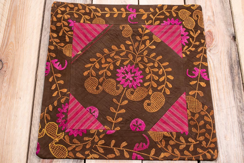 SC582 Patchwork Uzbek Suzani Cushion Cover 41x41cm