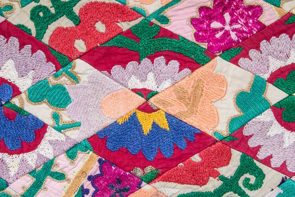 SC614 Patchwork Uzbek Suzani Cushion Cover 34x43cm