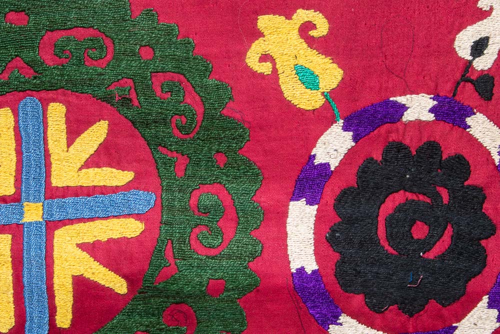 SC643 Uzbek Embroidered Suzani Cushion Cover 34x52cm
