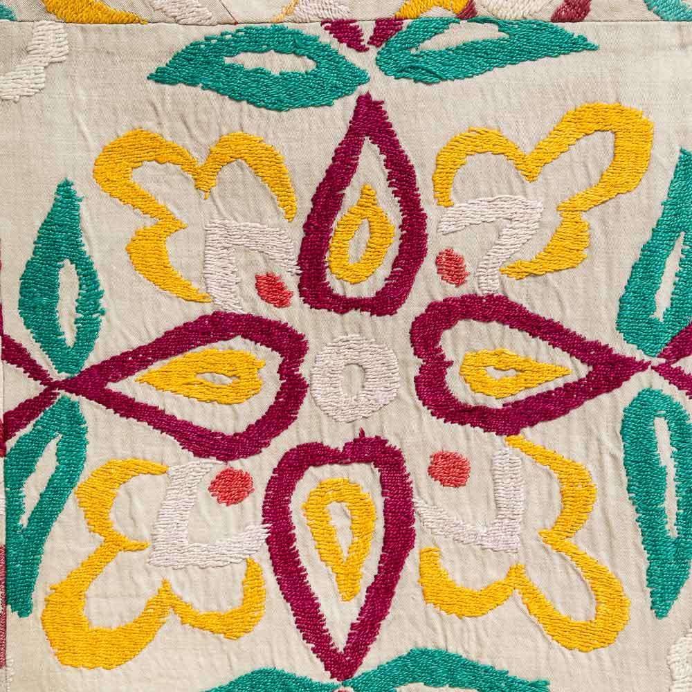 SC647 Uzbek Embroidered Suzani Cushion Cover 40x40cm