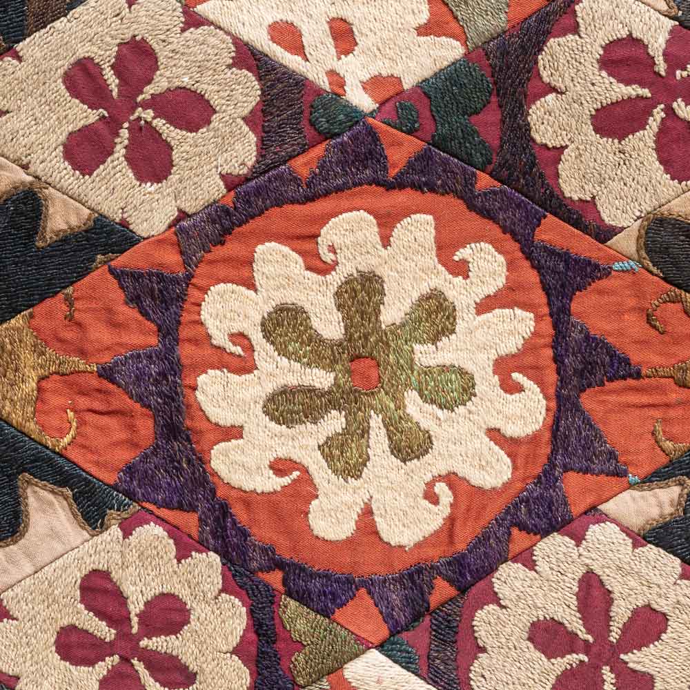 SC662 Uzbek Suzani Embroidered Patchwork Cushion Cover 34x44cm