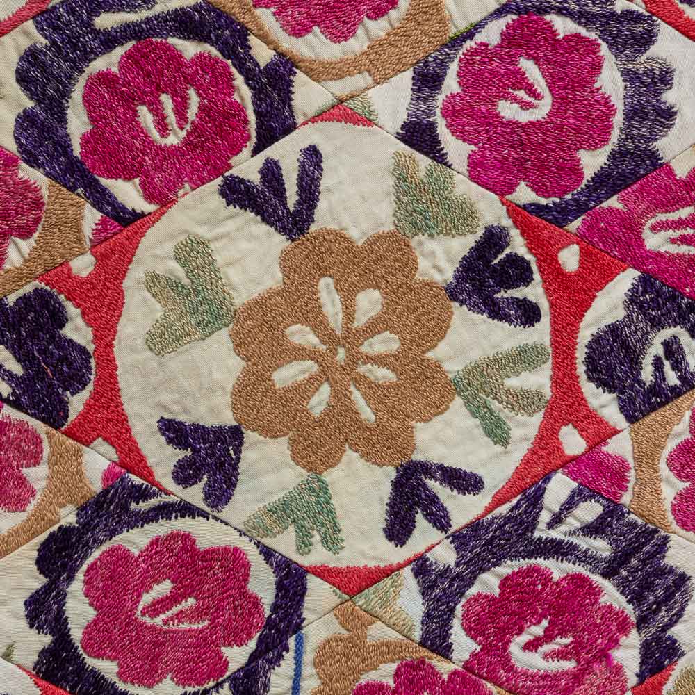 SC675 Uzbek Suzani Embroidered Patchwork Cushion Cover 39x49cm