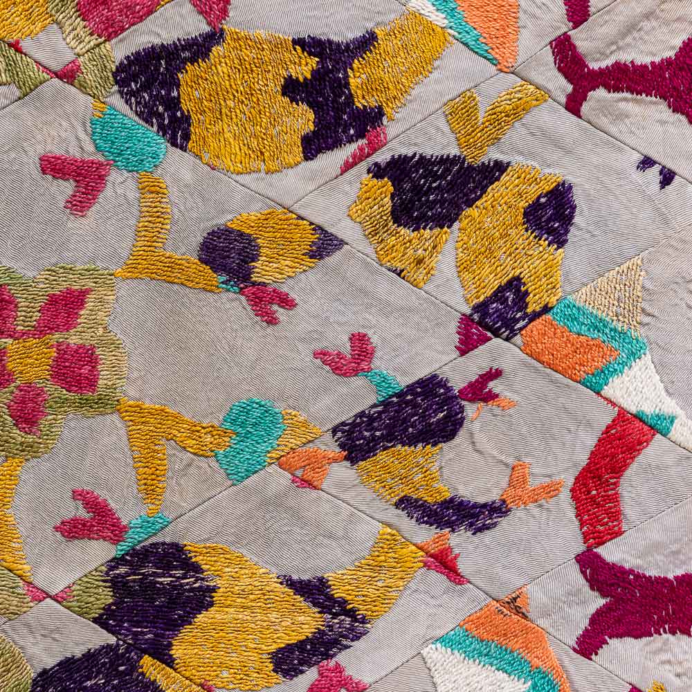 SC683 Uzbek Suzani Embroidered Patchwork Cushion Cover 39x49cm