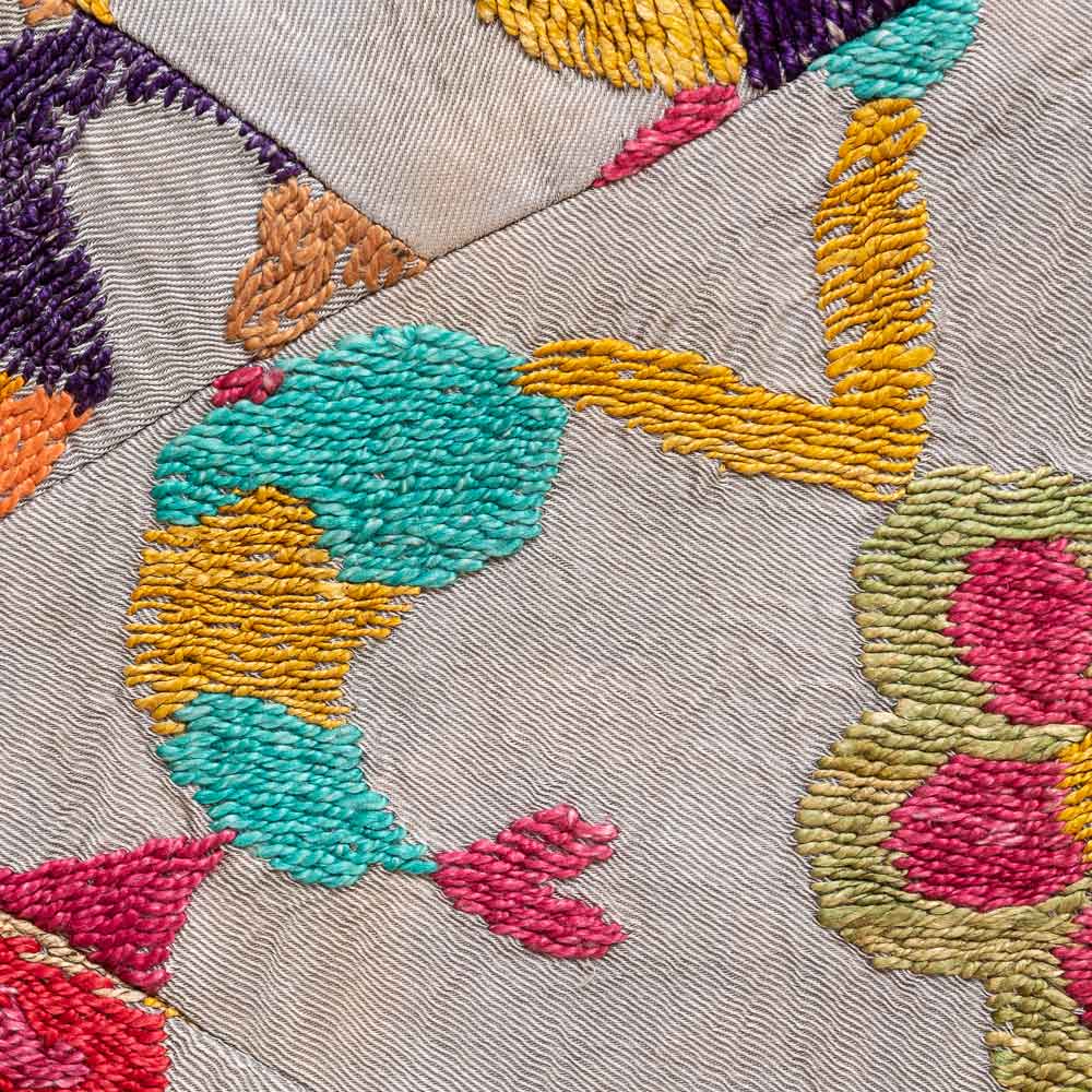 SC683 Uzbek Suzani Embroidered Patchwork Cushion Cover 39x49cm