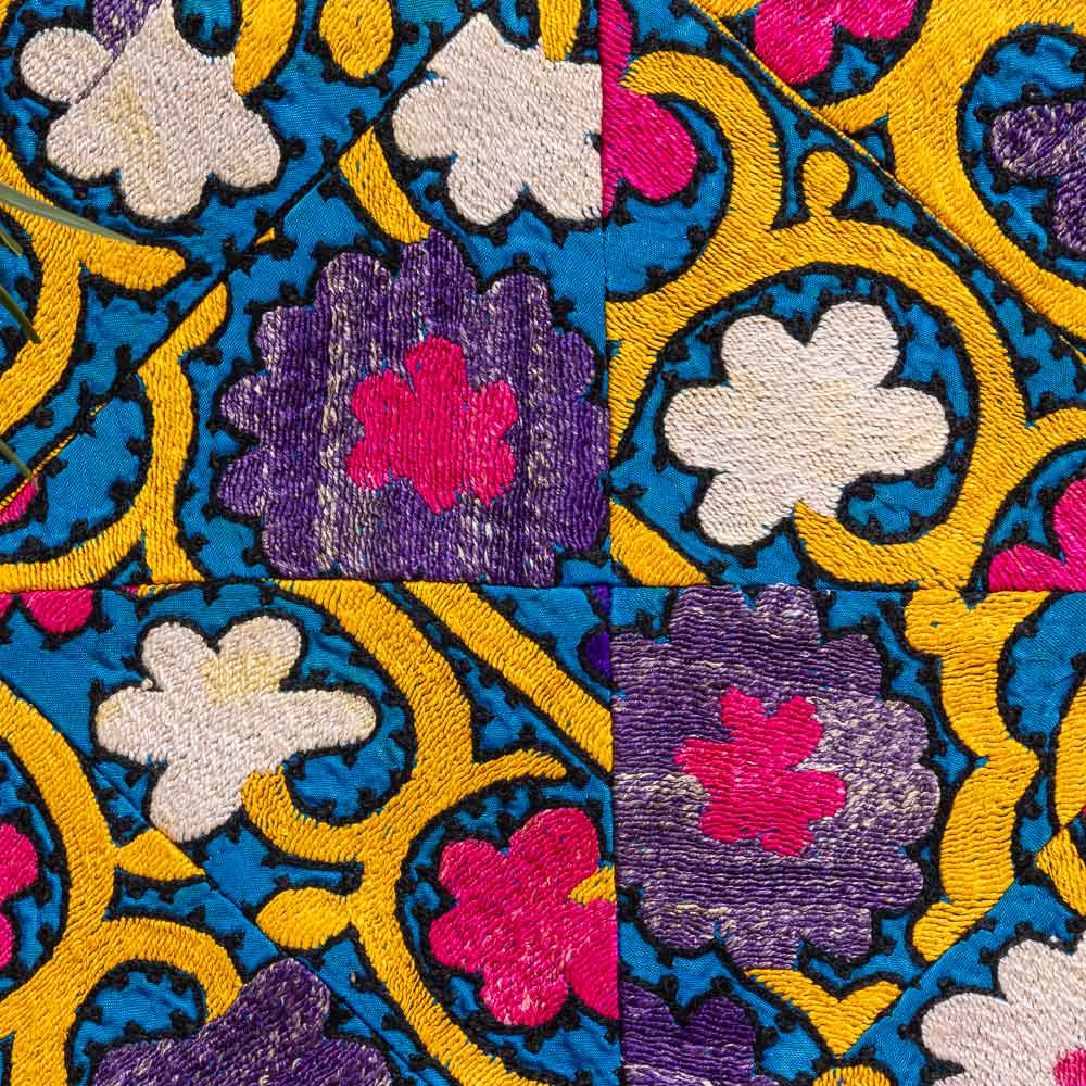 SC684 Uzbek Suzani Embroidered Patchwork Cushion Cover 39x39cm