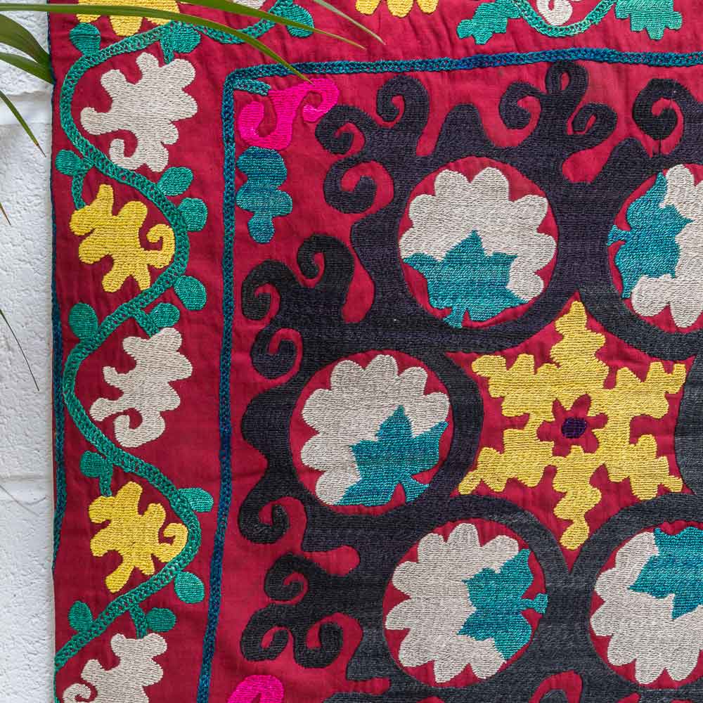 SC690 Uzbek Embroidered Suzani Cushion Cover 68x69cm