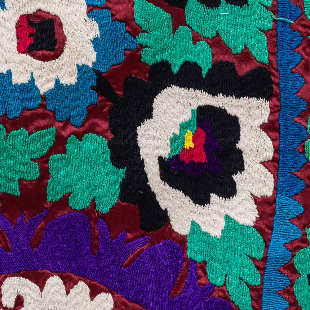 SC693 Uzbek Embroidered Suzani Cushion Cover 49x49cm