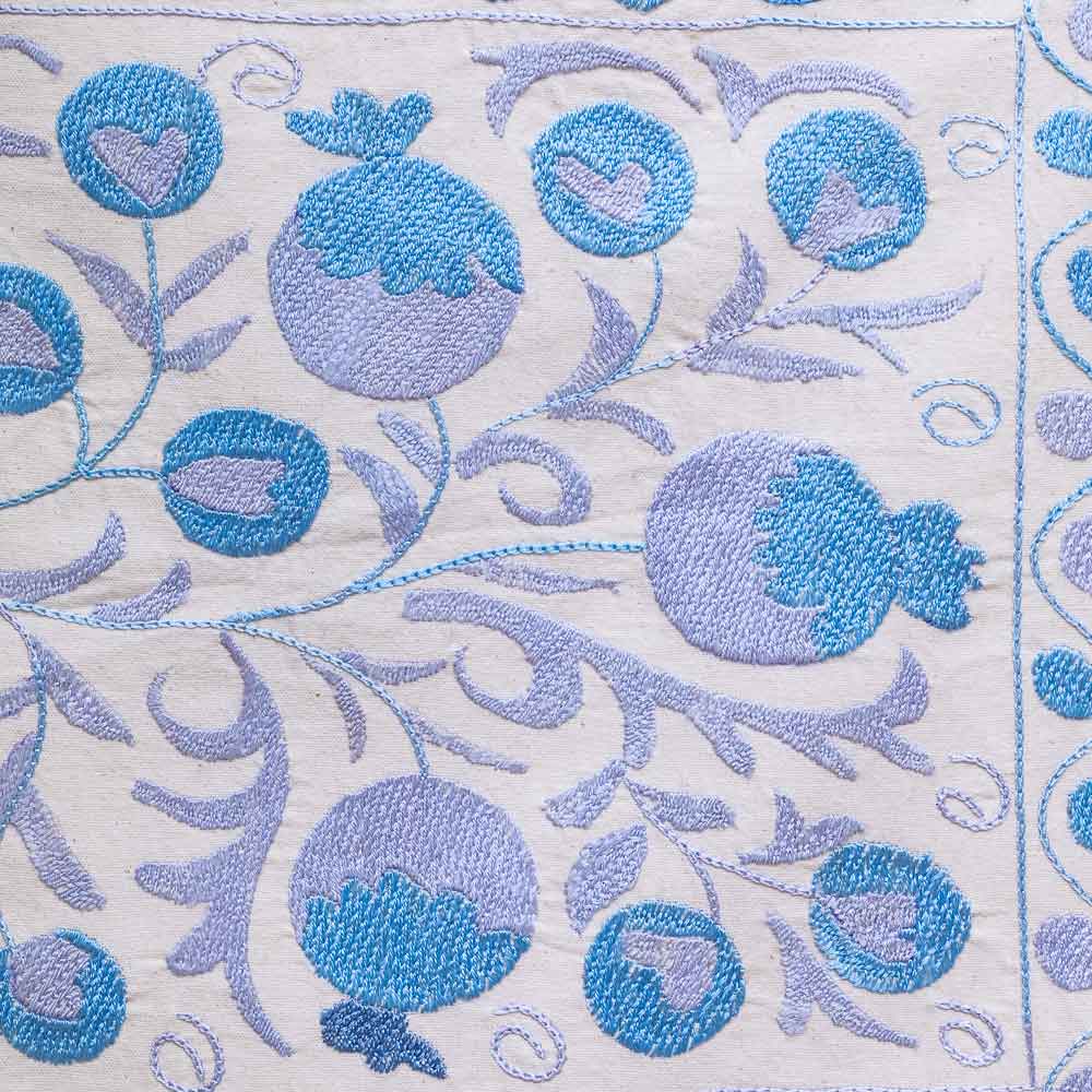 SC702 Hand Embroidered Uzbek Cream Suzani Cushion Cover 46x46cm