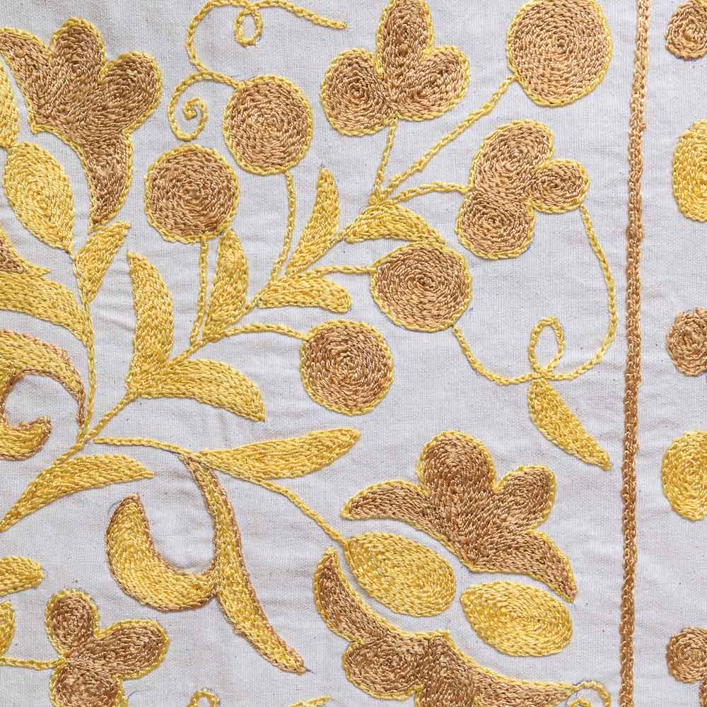 SC712 Hand Embroidered Uzbek Cream Suzani Cushion Cover 45x46cm