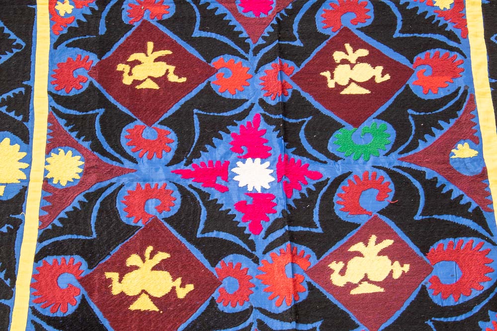 SUZ830 Vintage Uzbek Suzani Embroidery 107x107cm (3.6 x 3.6ft)
