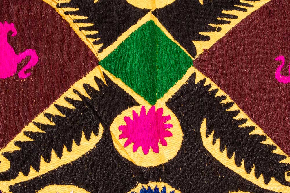 SUZ845 Vintage Uzbek Suzani Embroidery 94x104cm (3.1 x 3.5ft)