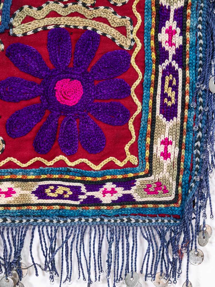 SUZ914 Vintage Uzbek Lakai Suzani Embroidery 35x39cm (1.1 x 1.3ft)
