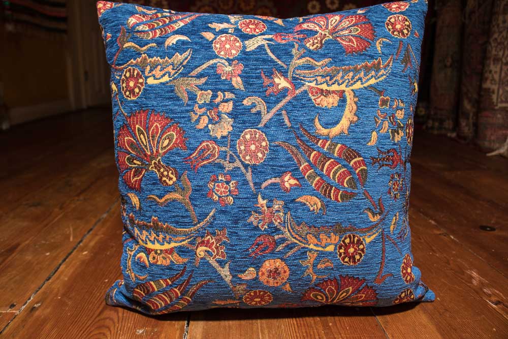 Small Blue Ottoman Turkish Cushion Cover 44x44cm