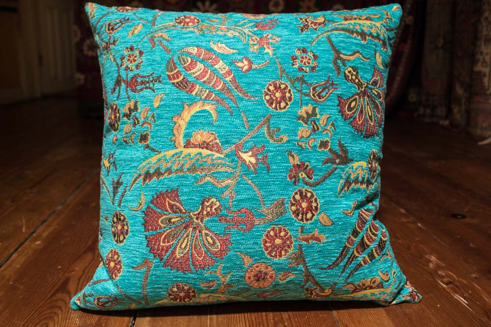 Small Turquoise Ottoman Turkish Cushion Cover 44x44cm