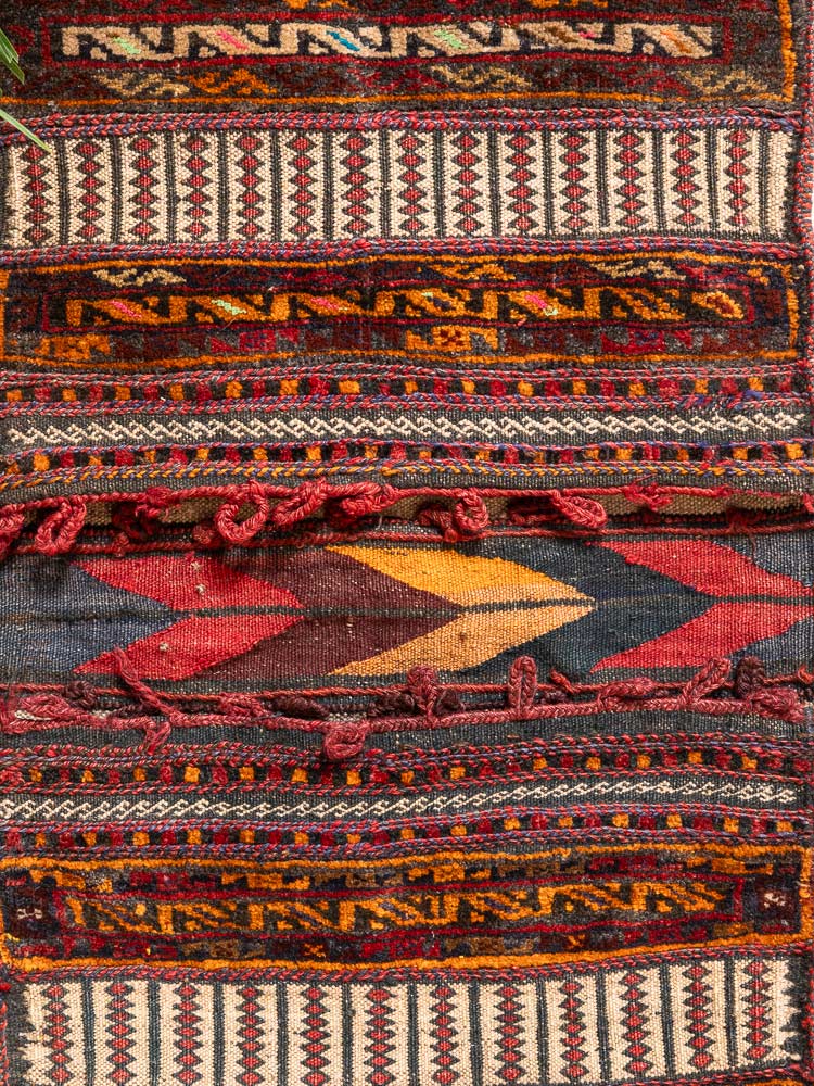TT573 Tribal Vintage Afghan Baluch Carpet Saddlebag 51x112cm