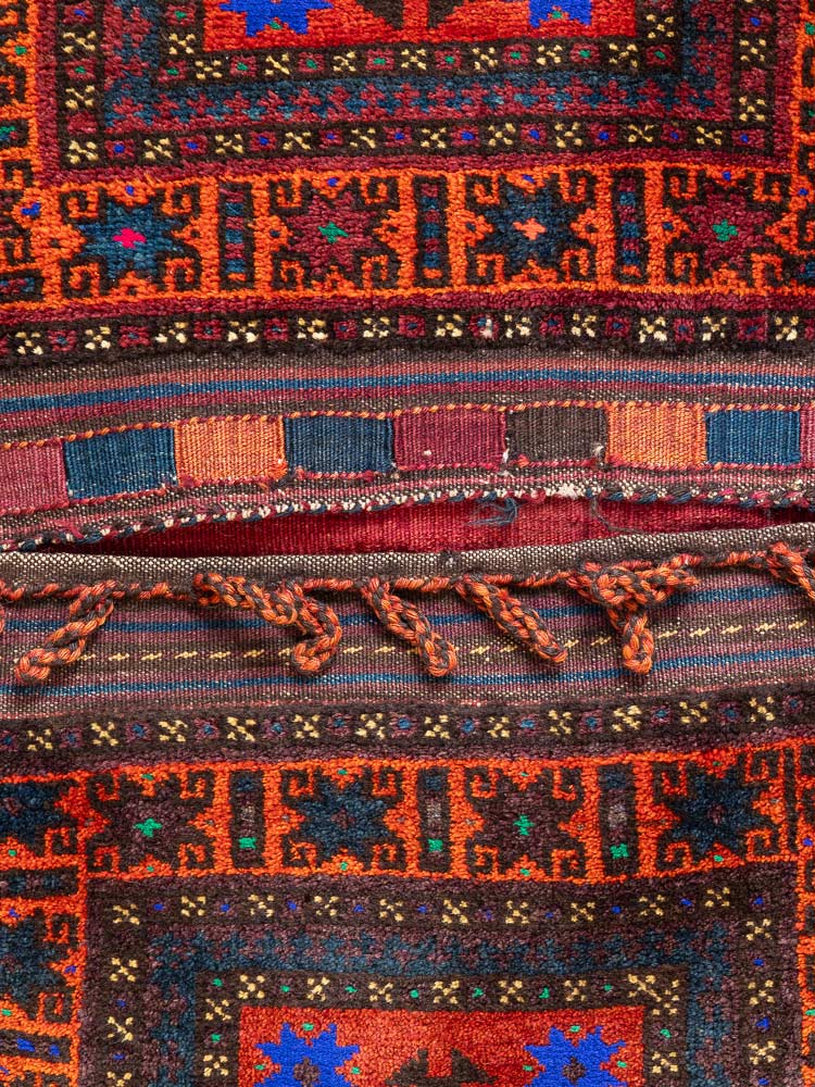 TT574 Tribal Vintage Afghan Baluch Carpet Saddlebag 62x114cm