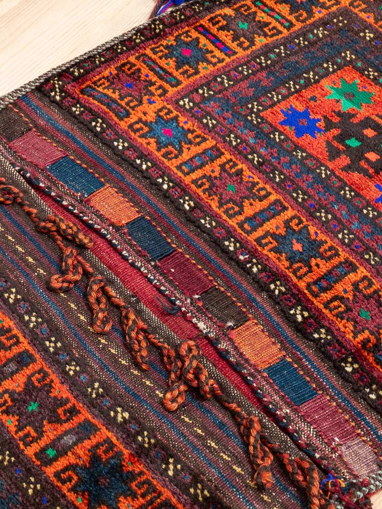 TT574 Tribal Vintage Afghan Baluch Carpet Saddlebag 62x114cm