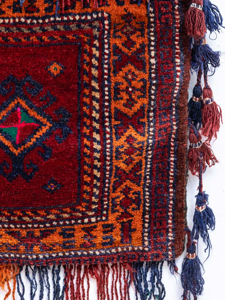 TT575 Tribal Vintage Afghan Baluch Carpet Saddlebag 48x115cm