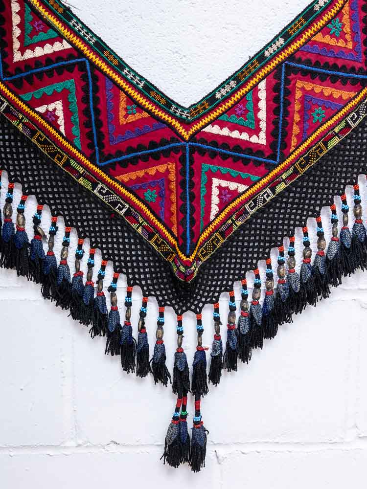 TT576 Vintage Uzbek Tasseled Suzani Hanging 86x86cm