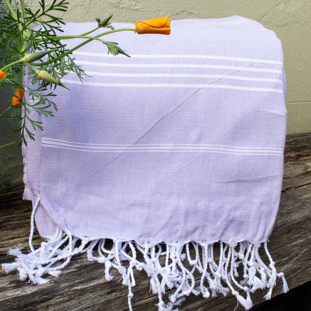 Soft Flamingo Cotton Turkish Towel  Bath & Beach Peshtemal in Lilac –  InfuseZen