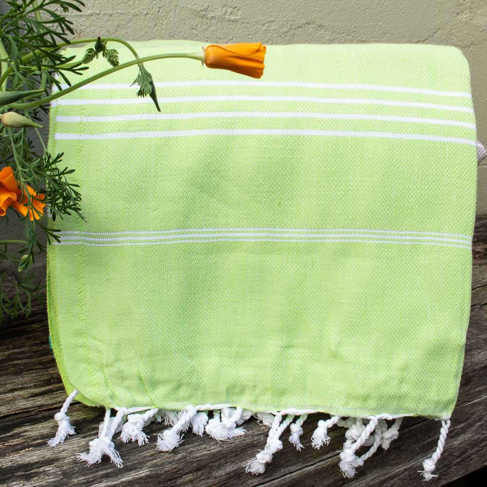 Turkish Hammam Beach Towel - Lime