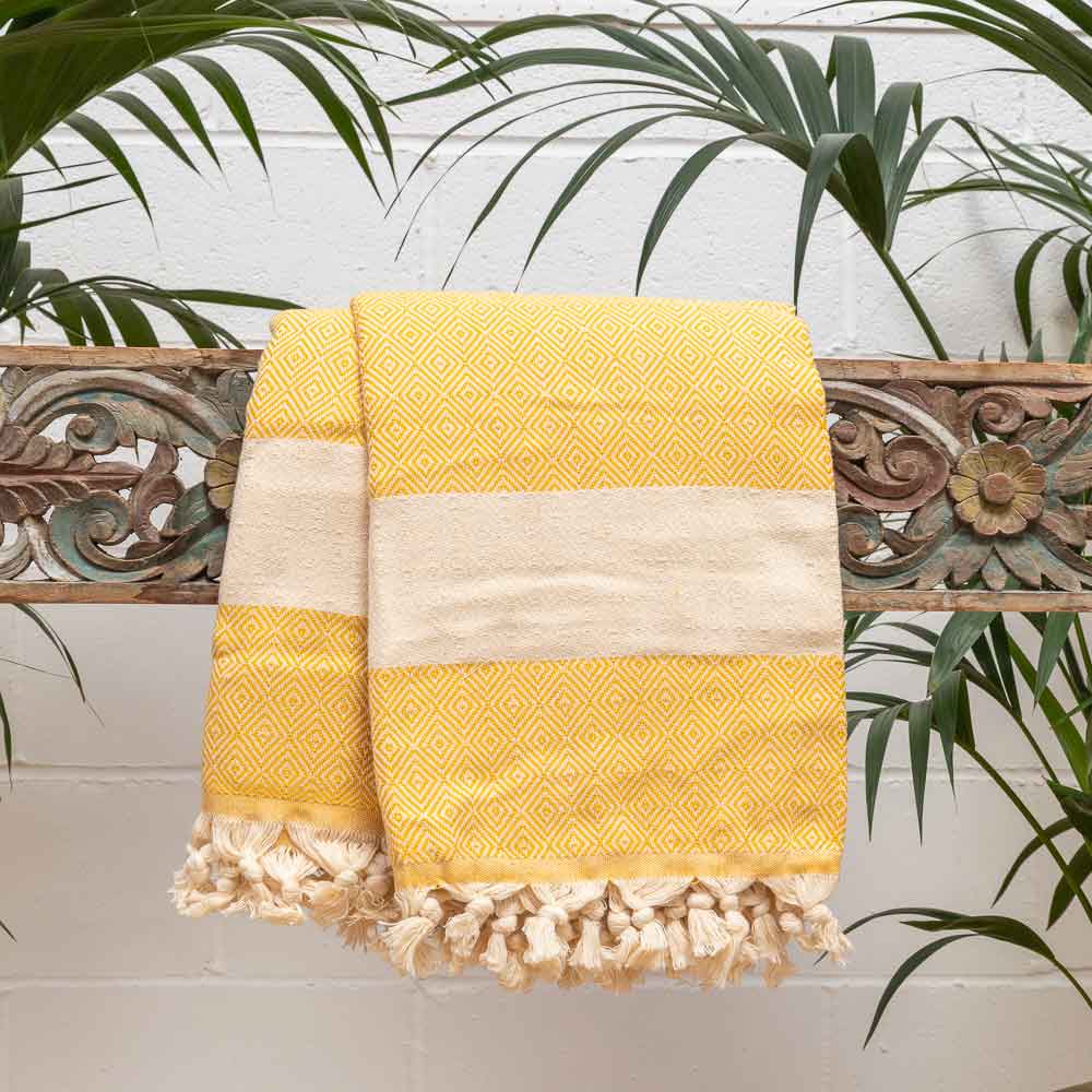 Turkish Cotton Throw - Ochre