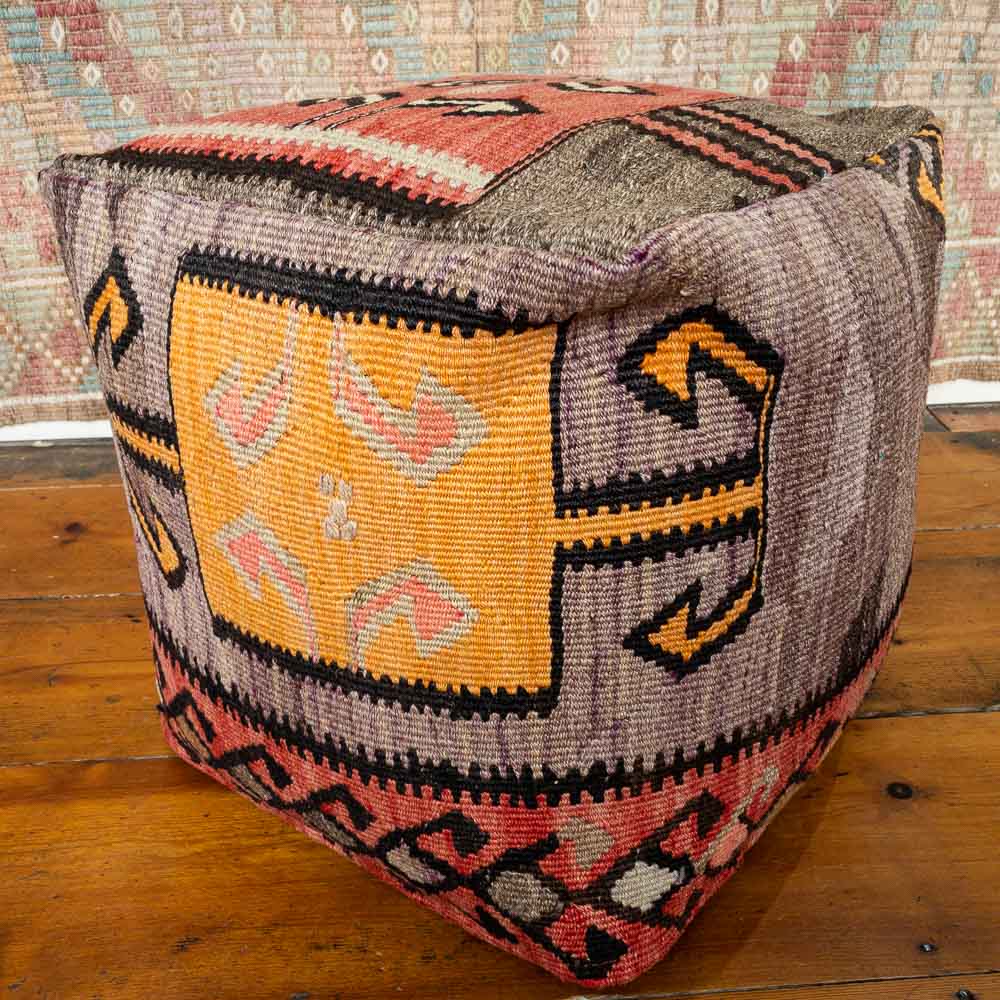 Turkish Kilim Pouf Seat