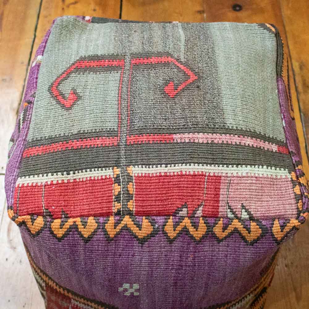 Turkish Kilim Pouf Seat